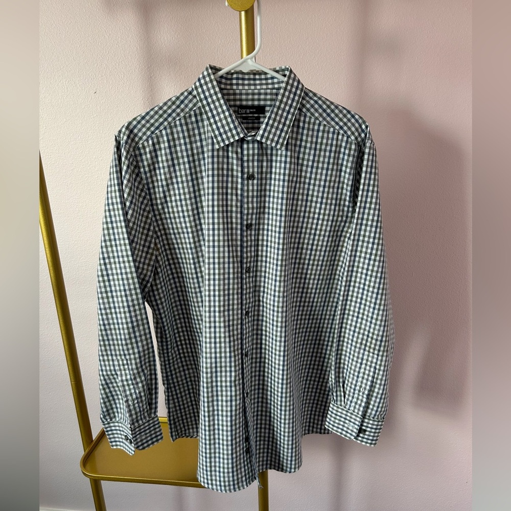 Bar III men’s shirt - black and white plaid
